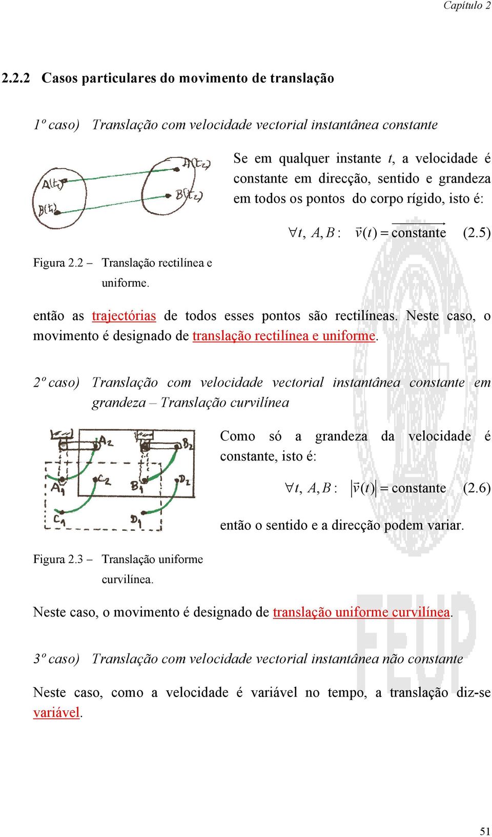 Nese caso, o moimeno é designado de anslação ecilínea e unifome. º caso Tanslação com elocidade ecoial insanânea consane em gandeza Tanslação cuilínea Figua.3 Tanslação unifome cuilínea.