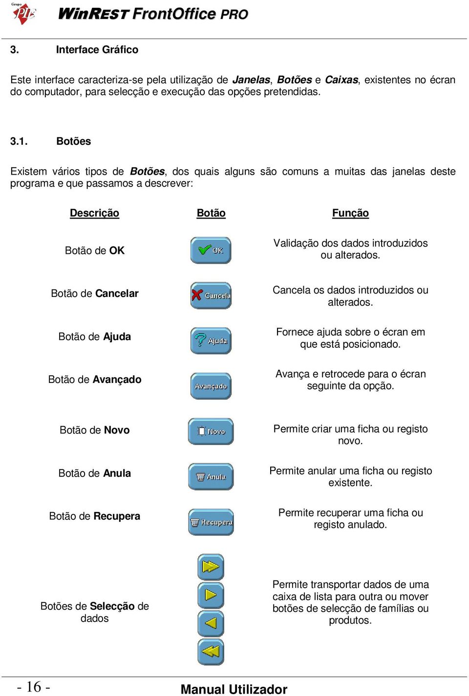 ou alterados. Botão de Cancelar Botão de Ajuda Botão de Avançado Cancela os dados introduzidos ou alterados. Fornece ajuda sobre o écran em que está posicionado.