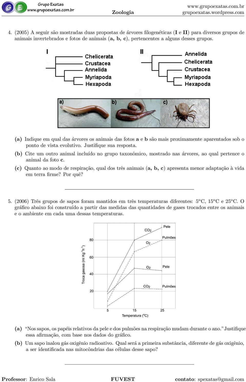 (b) Cite um outro animal incluı do no grupo taxono mico, mostrado nas a rvores, ao qual pertence o animal da foto c.