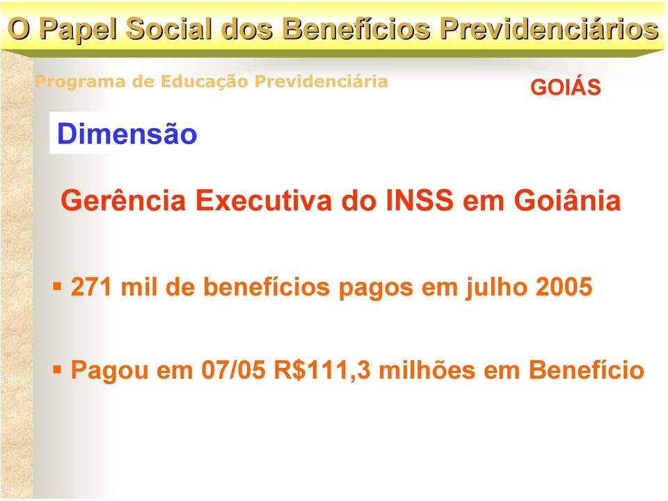 Goiânia 271 mil de benefícios pagos em julho