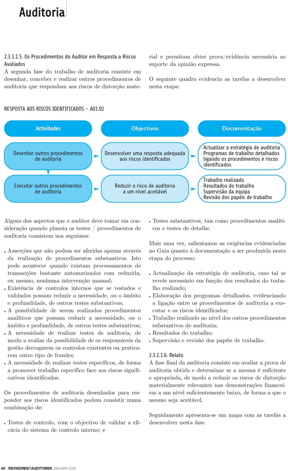 de distorção material e permitam obter prova/evidência necessária ao suporte da opinião expressa.