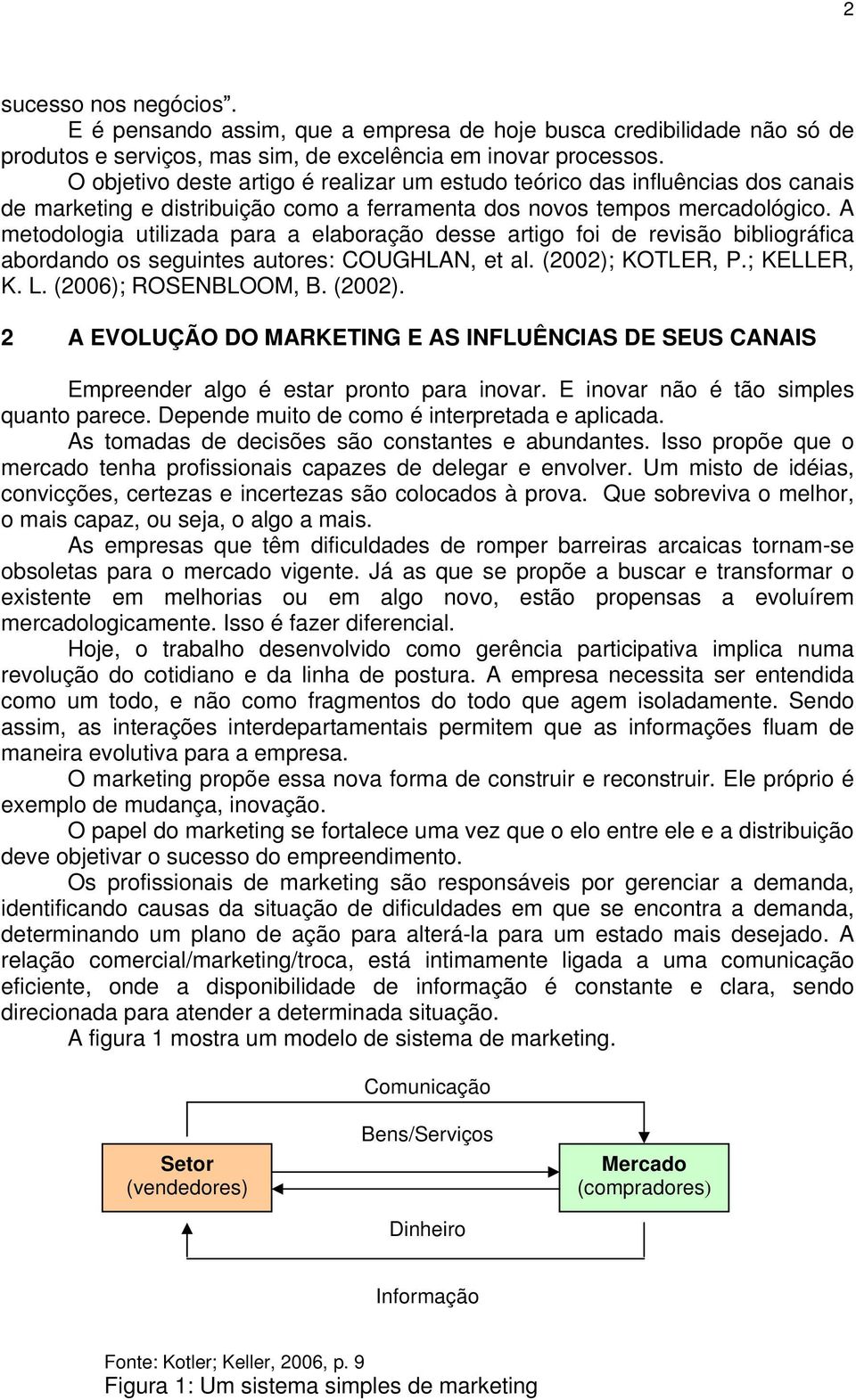 A metodologia utilizada para a elaboração desse artigo foi de revisão bibliográfica abordando os seguintes autores: COUGHLAN, et al. (2002);