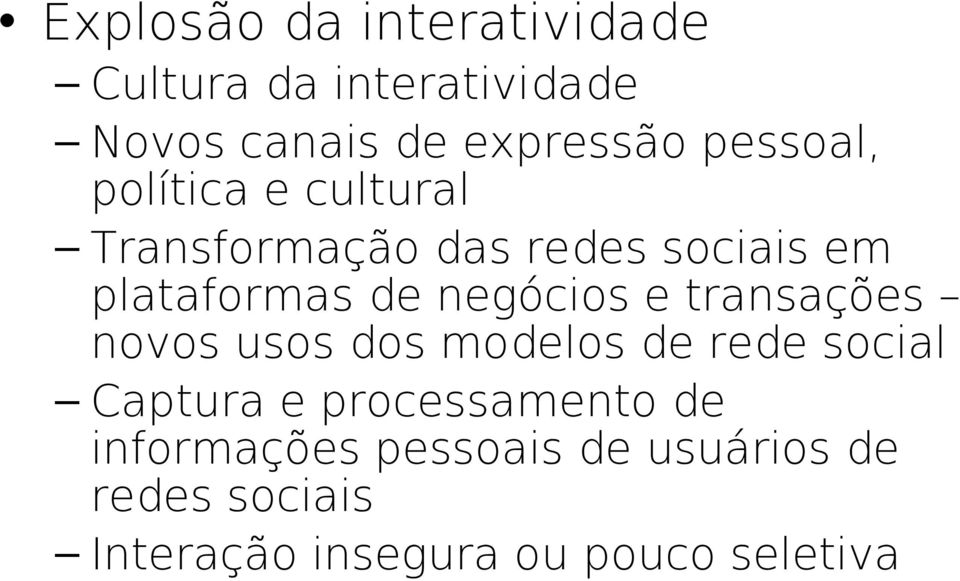 negócios e transações novos usos dos modelos de rede social Captura e