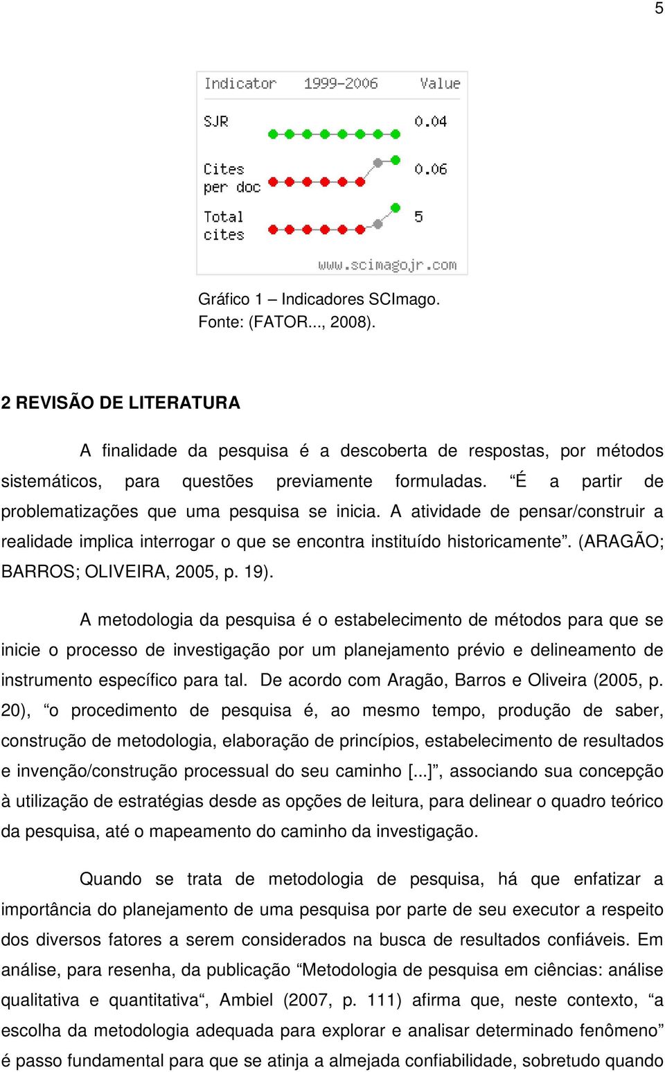 (ARAGÃO; BARROS; OLIVEIRA, 2005, p. 19).