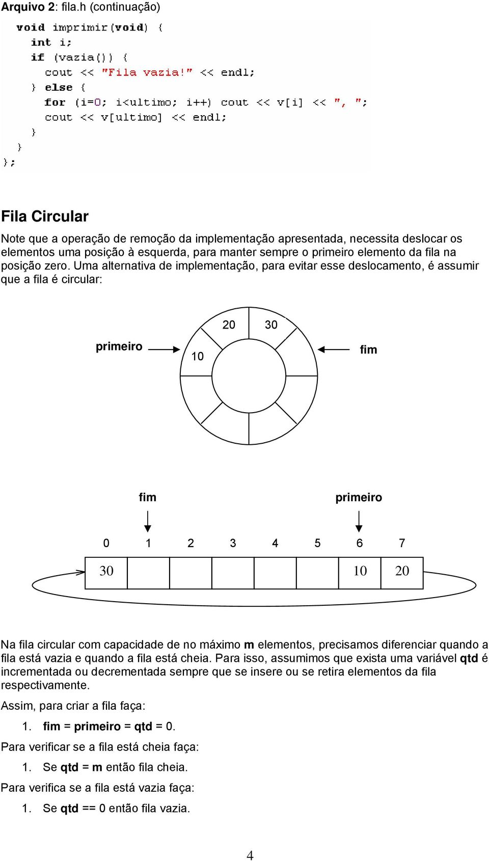 posição zero.