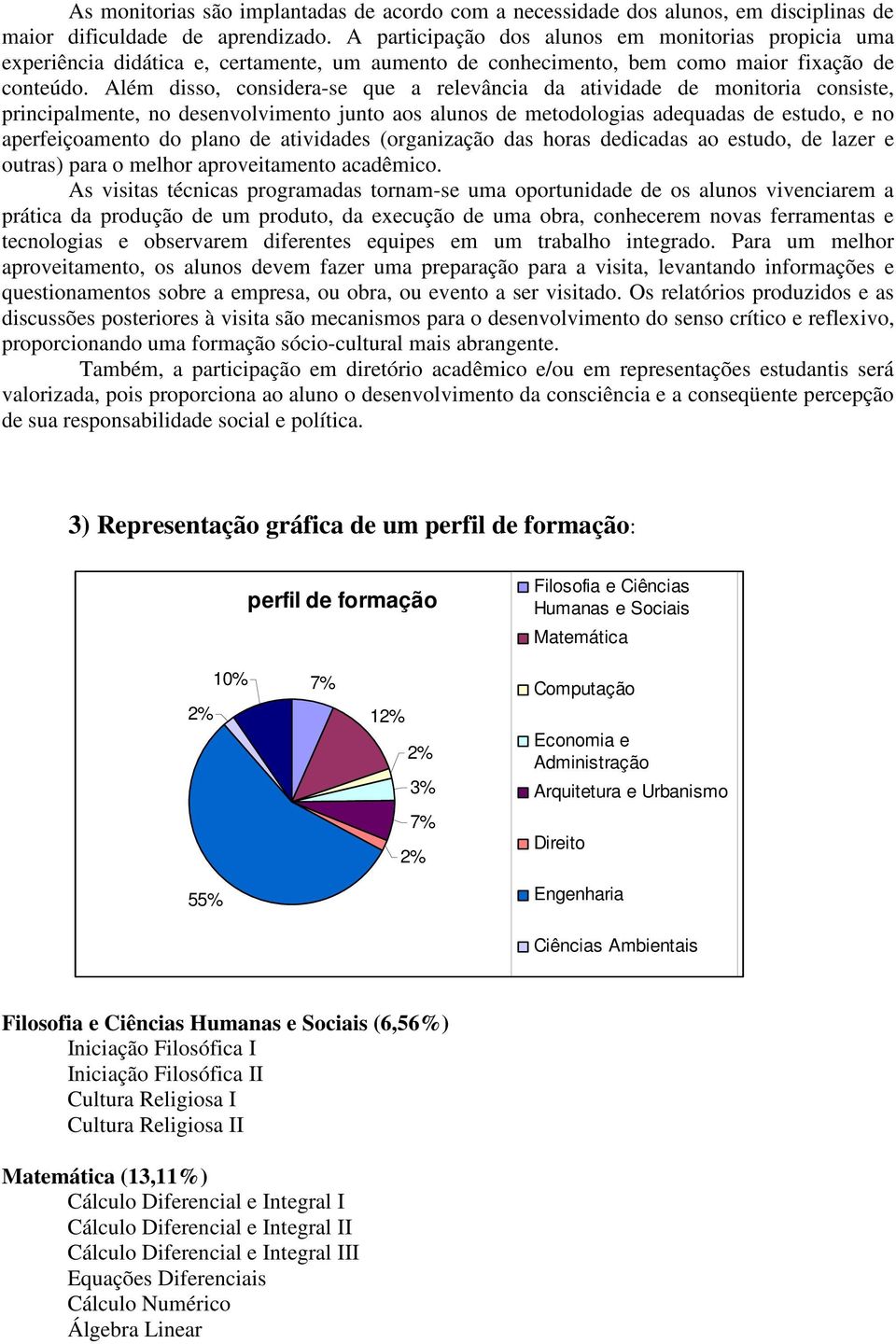 Além disso, considera-se que a relevância da atividade de monitoria consiste, principalmente, no desenvolvimento junto aos alunos de metodologias adequadas de estudo, e no aperfeiçoamento do plano de