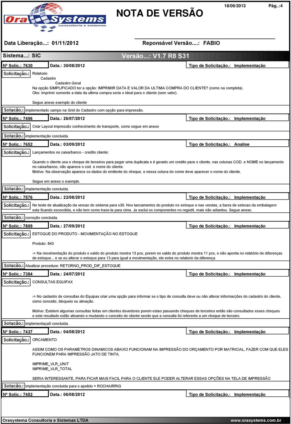 Segue anexo exemplo do cliente implementado campo na Grid do Cadastro com opção para impressão. Nº Solic.: 7406 Data.: 26/07/2012 Tipo de Solicitação.