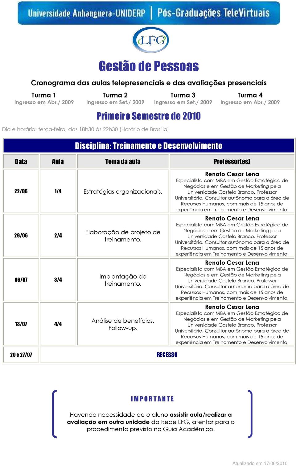 Análise de benefícios. Follow-up.