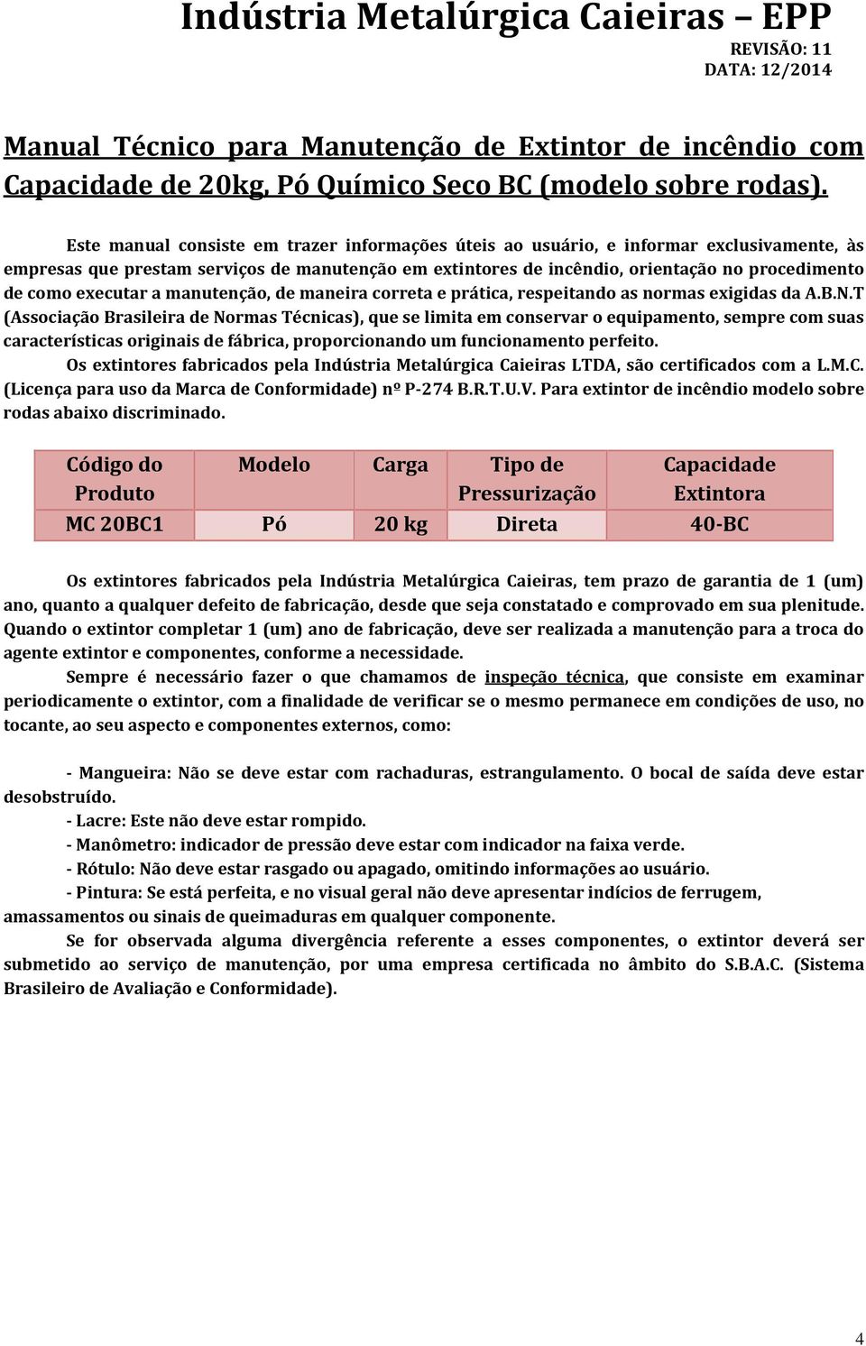 executar a manutenção, de maneira correta e prática, respeitando as normas exigidas da A.B.N.