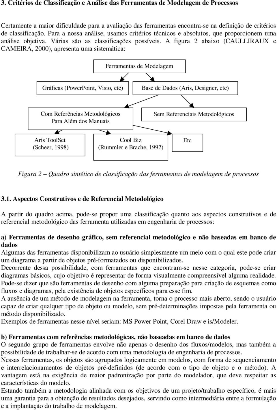 A figura 2 abaixo (CAULLIRAUX e CAMEIRA, 2000), apresenta uma sistemática: Ferramentas de Modelagem Gráficas (PowerPoint, Visio, etc) Base de Dados (Aris, Designer, etc) Com Referências Metodológicos