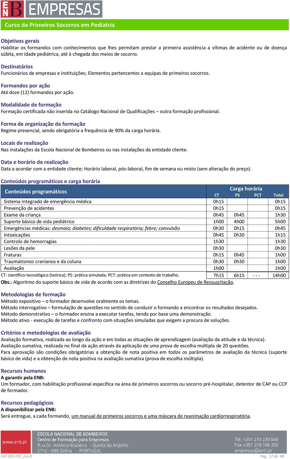 Formandos por ação Até doze (12) formandos por ação. Modalidade de formação Formação certificada não inserida no Catálogo Nacional de Qualificações outra formação profissional.