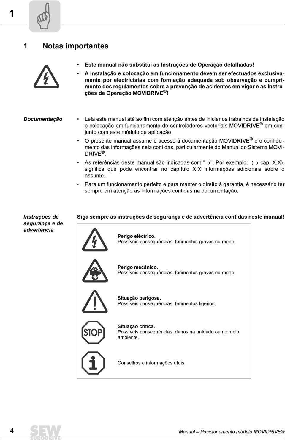 vigor e as Instruções de Operação MOVIDRIVE!