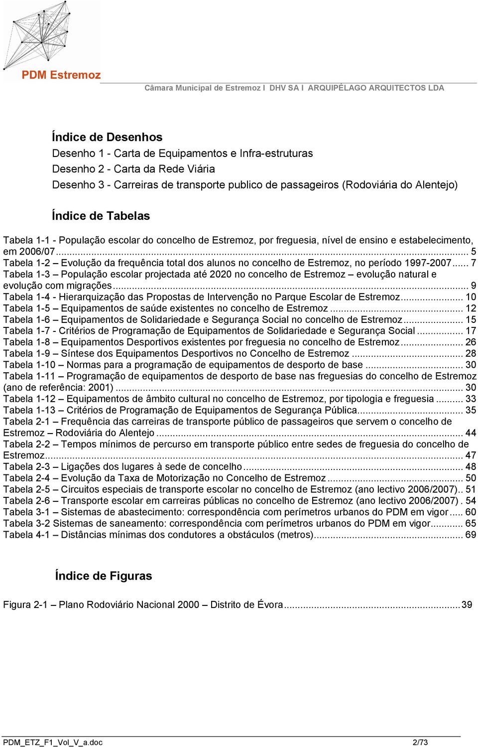 .. 5 Tabela 1-2 Evolução da frequência total dos alunos no concelho de Estremoz, no período 1997-2007.