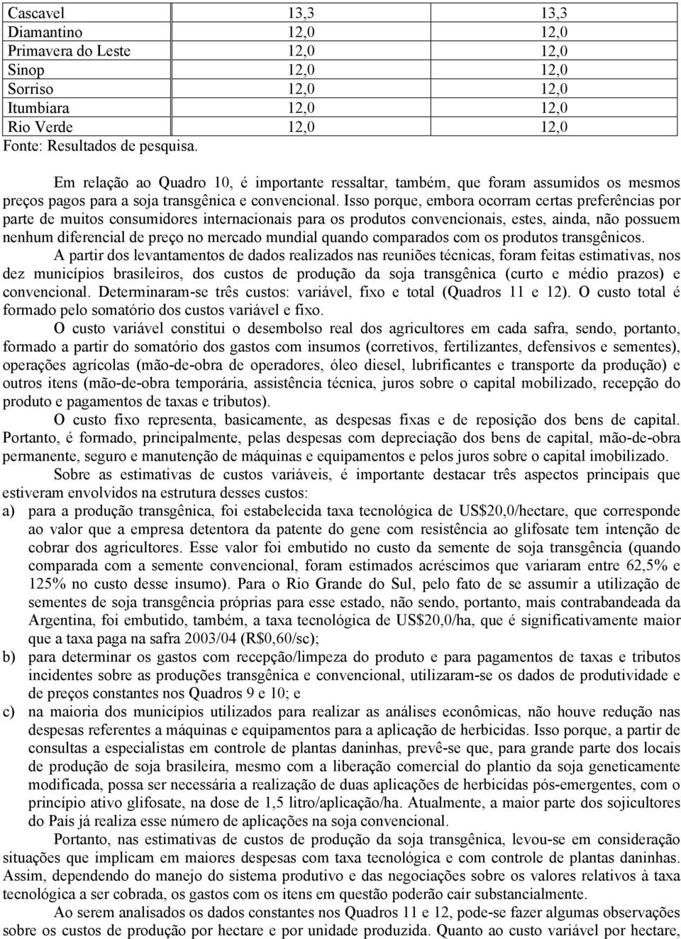 Isso porque, embora ocorram certas preferências por parte de muitos consumidores internacionais para os produtos convencionais, estes, ainda, não possuem nenhum diferencial de preço no mercado