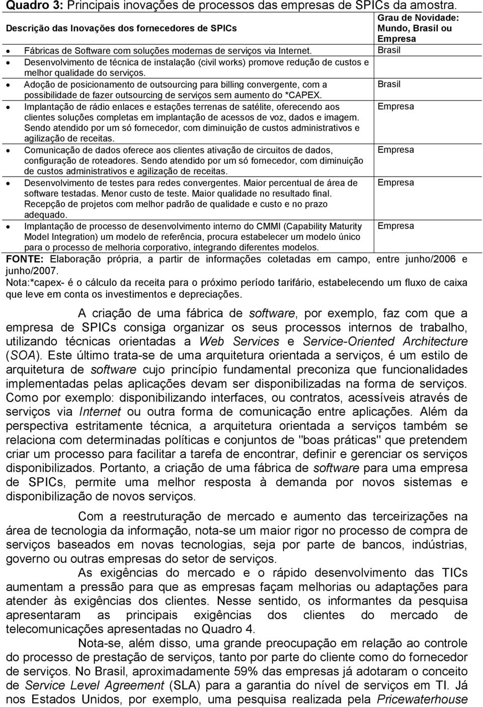 Brasil Desenvolvimento de técnica de instalação (civil works) promove redução de custos e melhor qualidade do serviços.