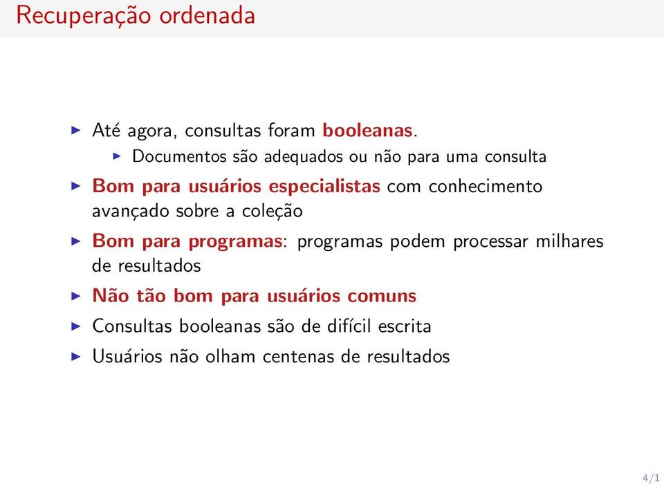 conhecimento avançado sobre a coleção Bom para programas: programas podem processar milhares