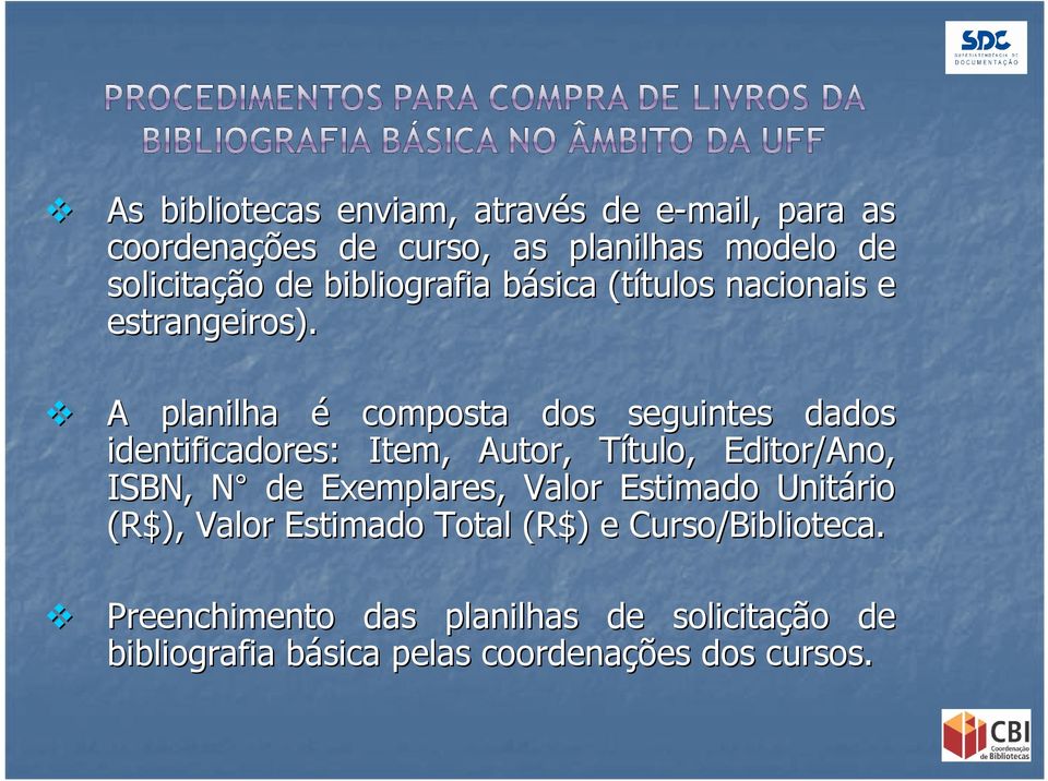 A planilha é composta dos seguintes dados identificadores: Item, Autor, Título, T Editor/Ano, ISBN, N N de