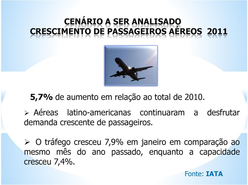 Aéreas latino-americanas continuaram a desfrutar demanda crescente de