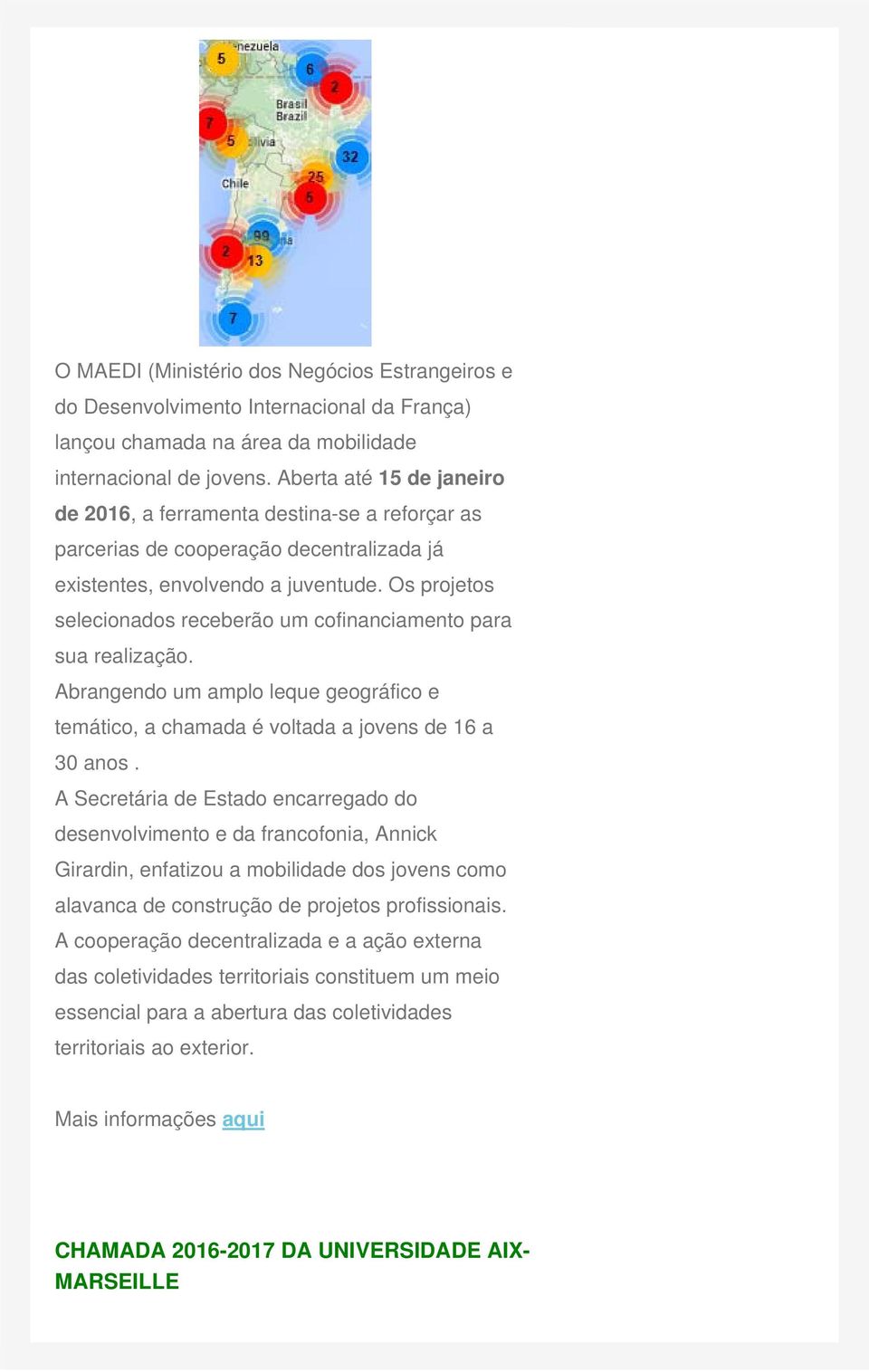 Os projetos selecionados receberão um cofinanciamento para sua realização. Abrangendo um amplo leque geográfico e temático, a chamada é voltada a jovens de 16 a 30 anos.