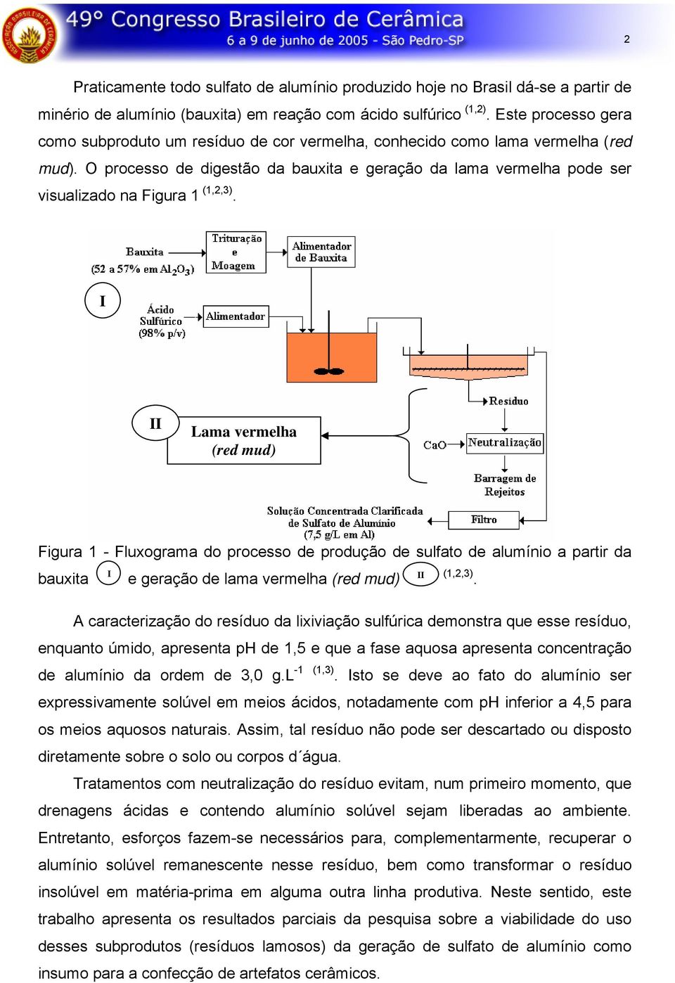 O processo de digestão da bauxita e geração da lama vermelha pode ser visualizado na Figura 1 (1,2,3).