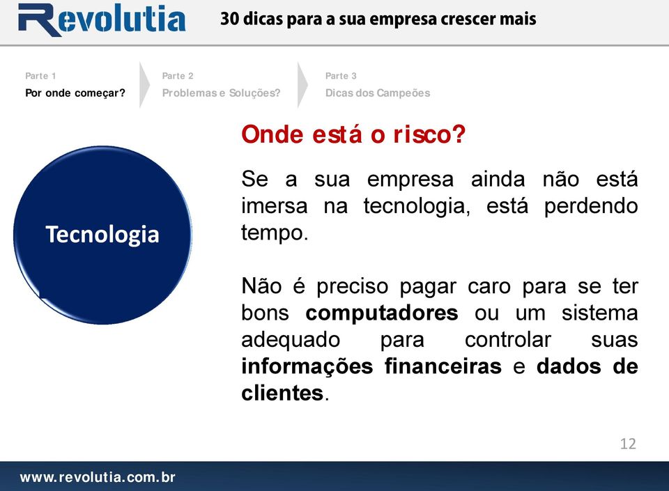 tecnologia, está perdendo tempo.