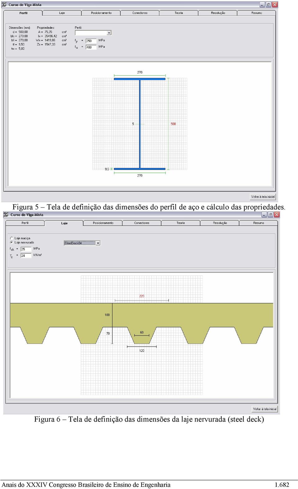 Figura 6 Tela de definição das dimensões da laje