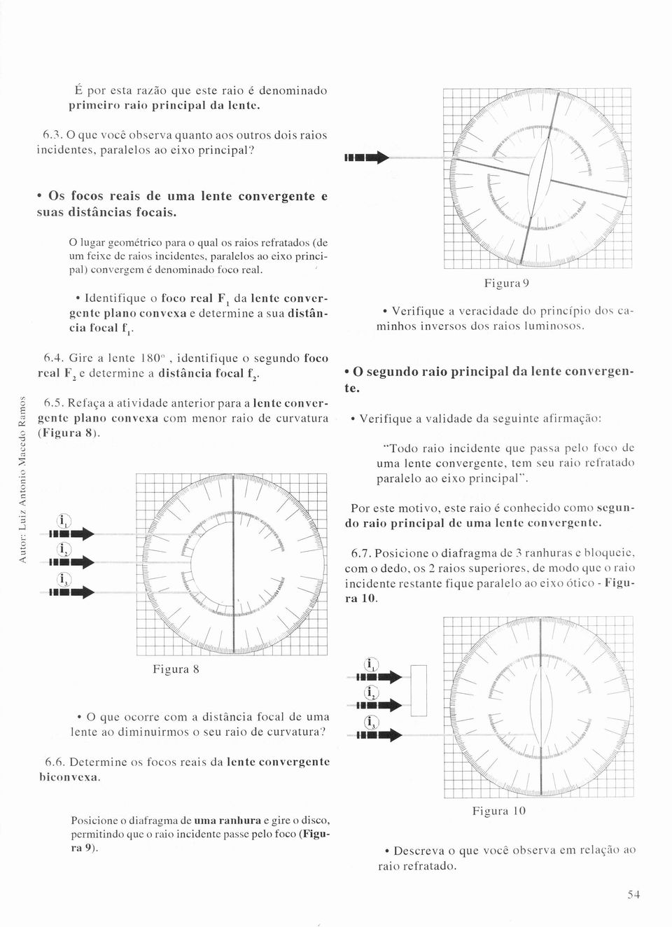 Identifique fc real F. da lente cnvergente plan cnvexa e determine a sua distância fcal fi' Figura 9 Verifique a vcraci dade d pri nc íri ds caminhs inverss ds rais luminss. 6.4.