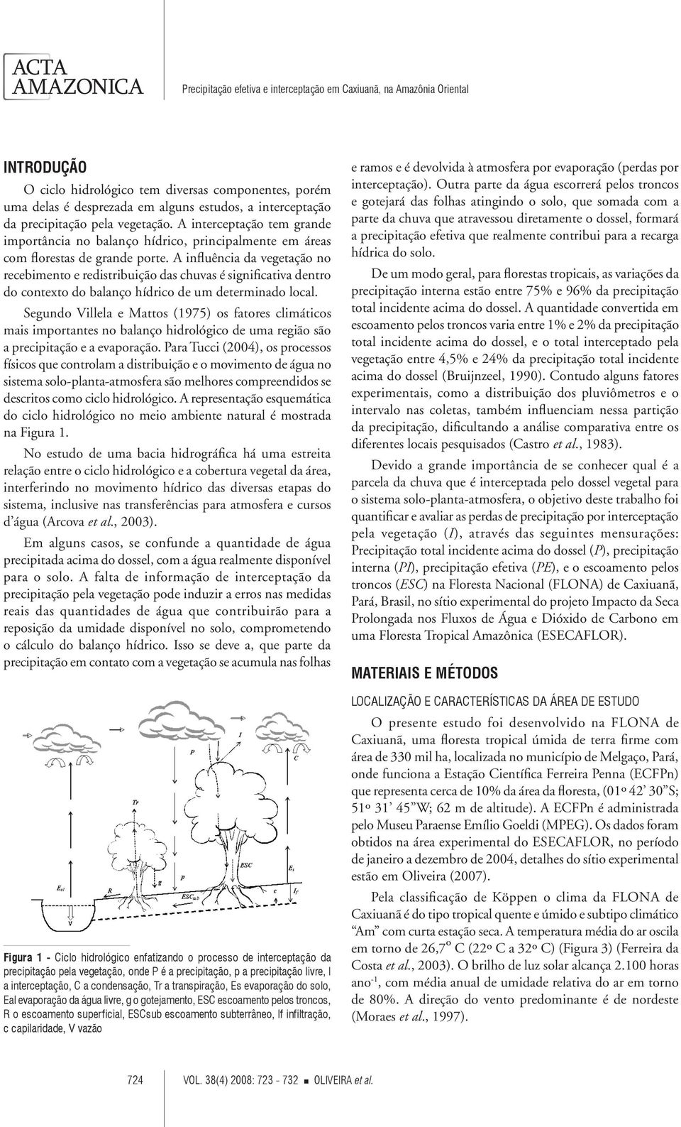 A influência da vegetação no recebimento e redistribuição das chuvas é significativa dentro do contexto do balanço hídrico de um determinado local.