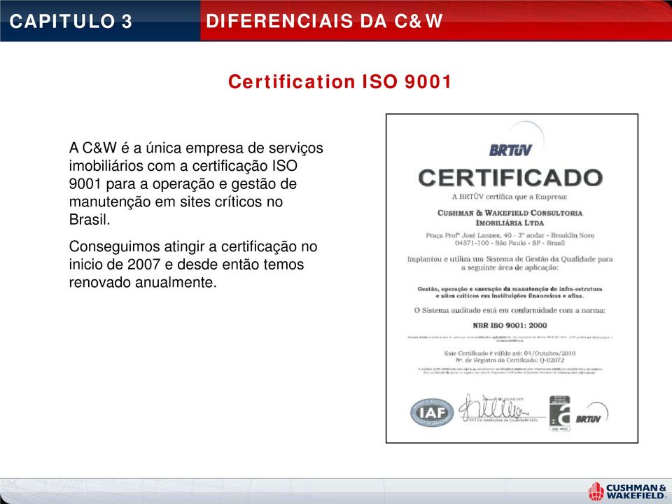 operação e gestão de manutenção em sites críticos no Brasil.