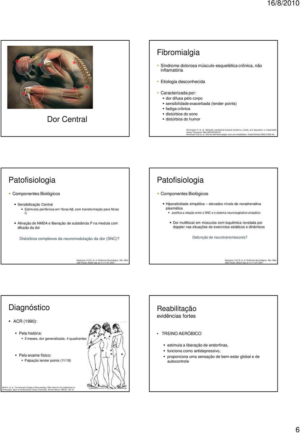 Henriksson CM, et. al., Women with fibromyalgia: work and rehabilitation. Disabil Rehabil 2005;27:685 94.