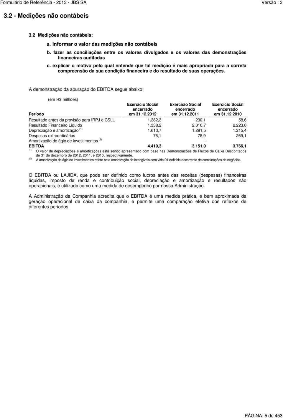 explicar o motivo pelo qual entende que tal medição é mais apropriada para a correta compreensão da sua condição financeira e do resultado de suas operações.