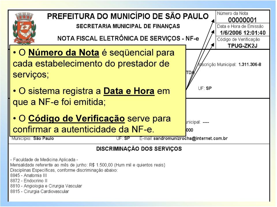 registra a Data e Hora em que a NF-e foi emitida; O