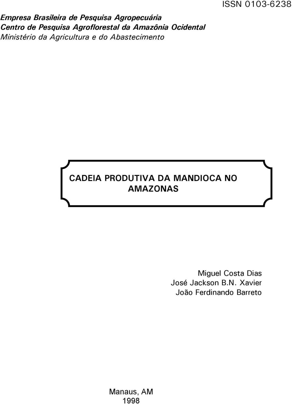 Ministério da Agricultura e do Abastecimento!