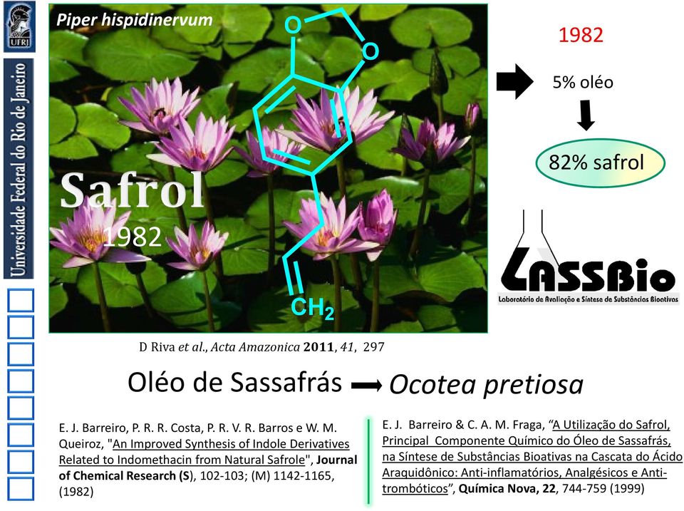 Queiroz, "An Improved ynthesis of Indole Derivatives Related to Indomethacin from atural afrole", Journal of Chemical Research (), 102-103; (M)