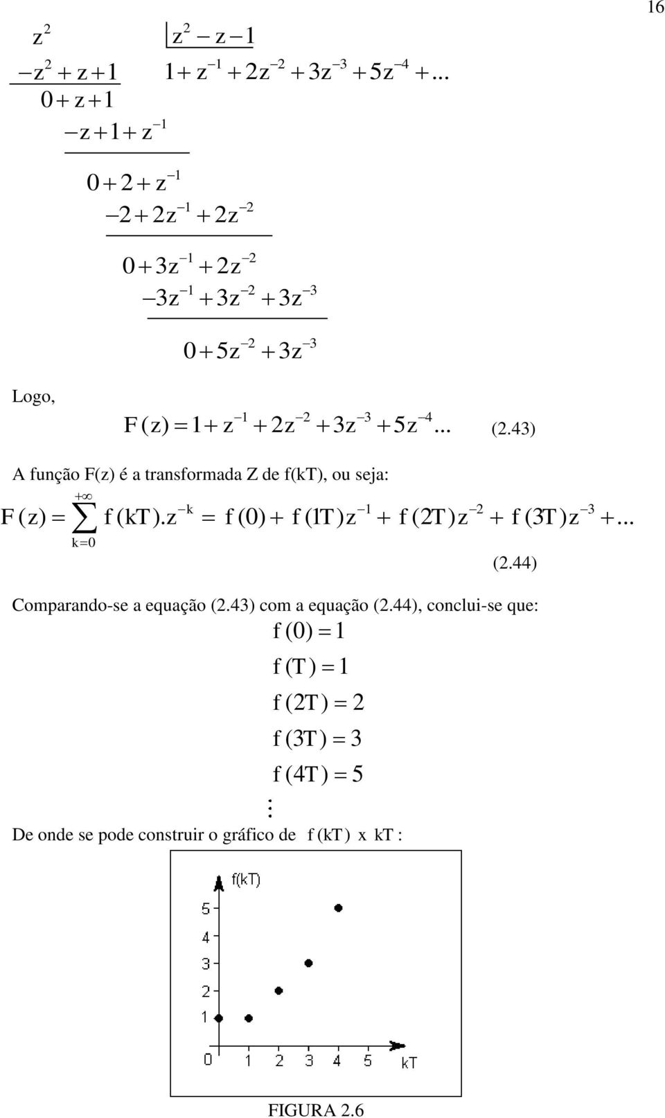 (0) ( ) ( ) (3 )... F f kt f f T f T f T k0 (.44) Comparando-s a quação (.