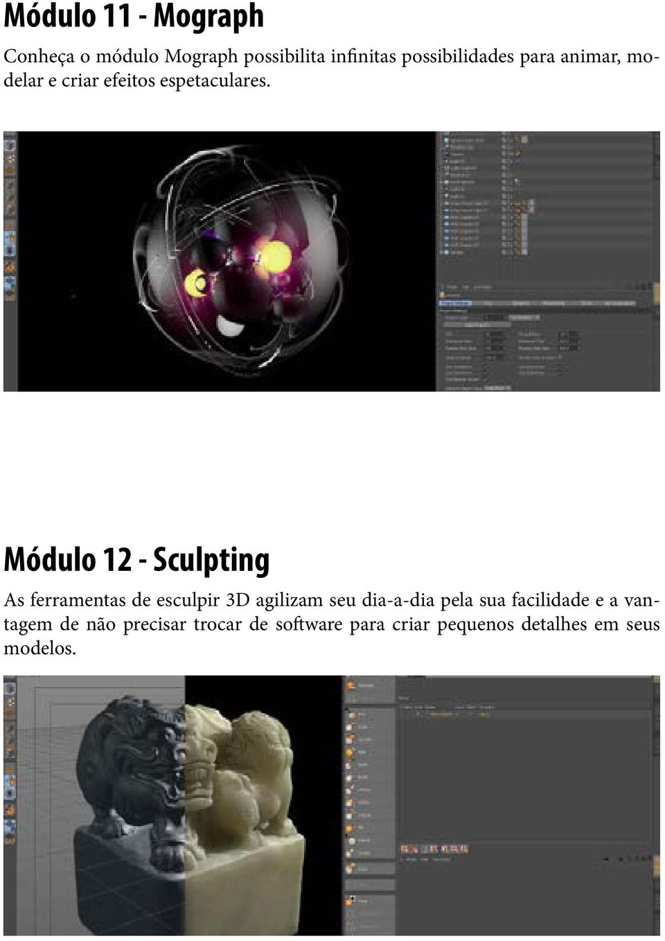 Módulo 12 - Sculpting As ferramentas de esculpir 3D agilizam seu dia-a-dia pela