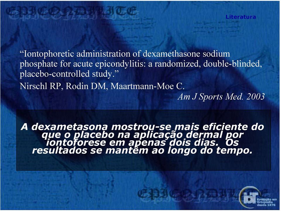Nirschl RP, Rodin DM, Maartmann-Moe C. Am J Sports Med.