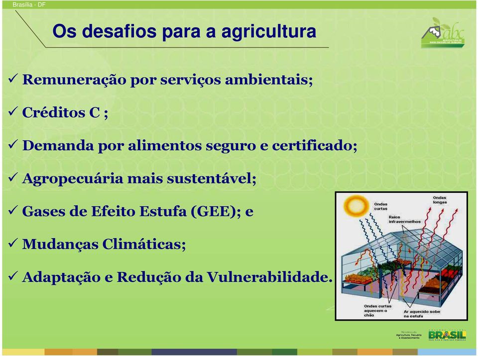 certificado; Agropecuária mais sustentável; Gases de Efeito