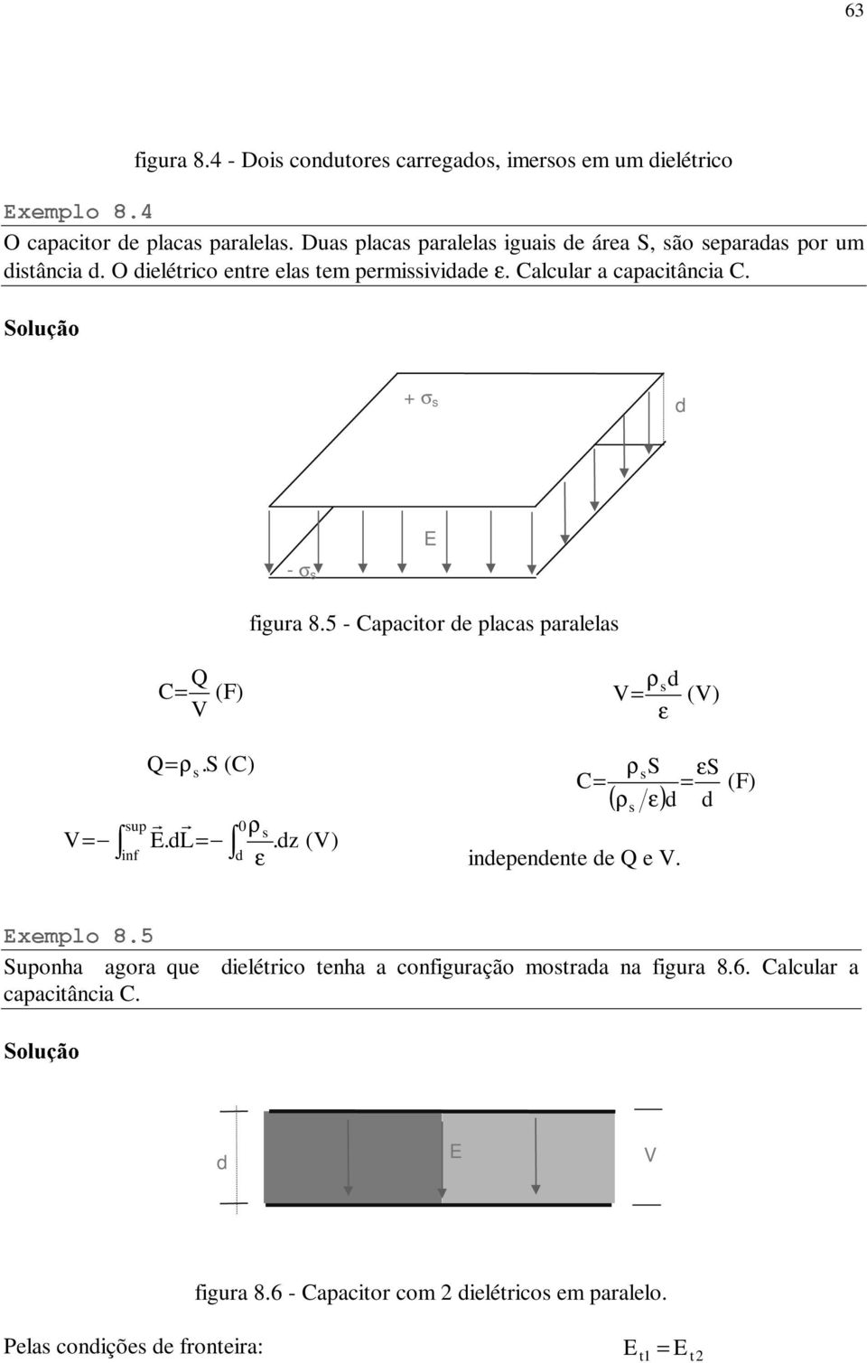 6OXom + σ s - σ s C (F figu 8.5 - Cpito e pls plels ρ s ε ( sup inf ρ s.s (C 0 s.l ρ.