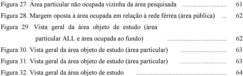 Vista geral da área objeto de estudo (área particular ALL e área ocupada ao fundo)... 62 Figura 30.