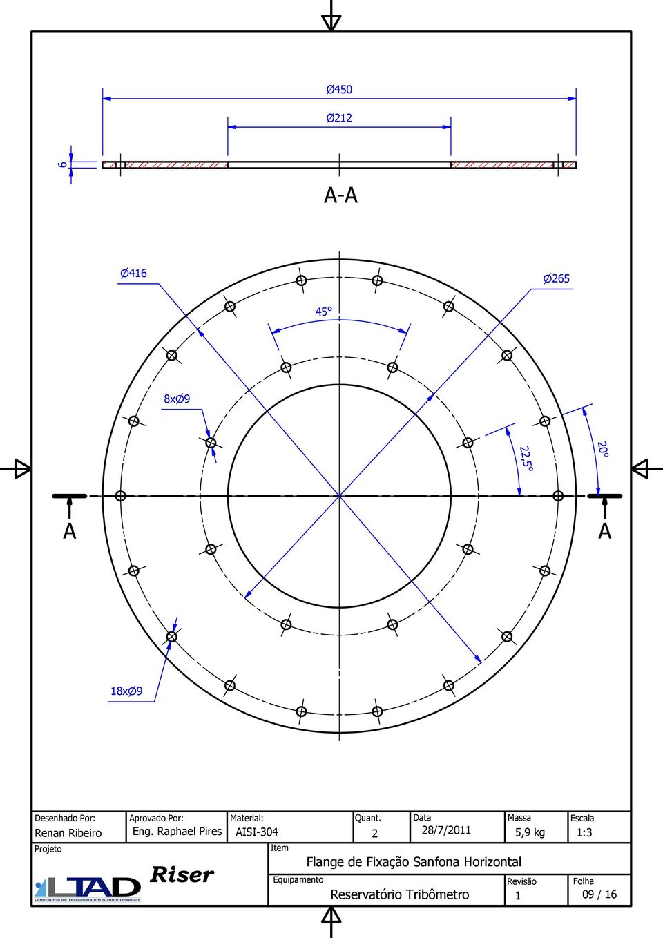 Raphael Pires ISI-0 8/7/0,9 kg : Riser Flange