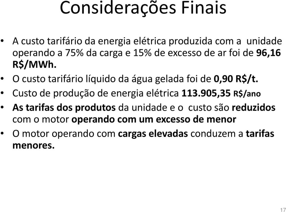 Custo de produção de energia elétrica 113.