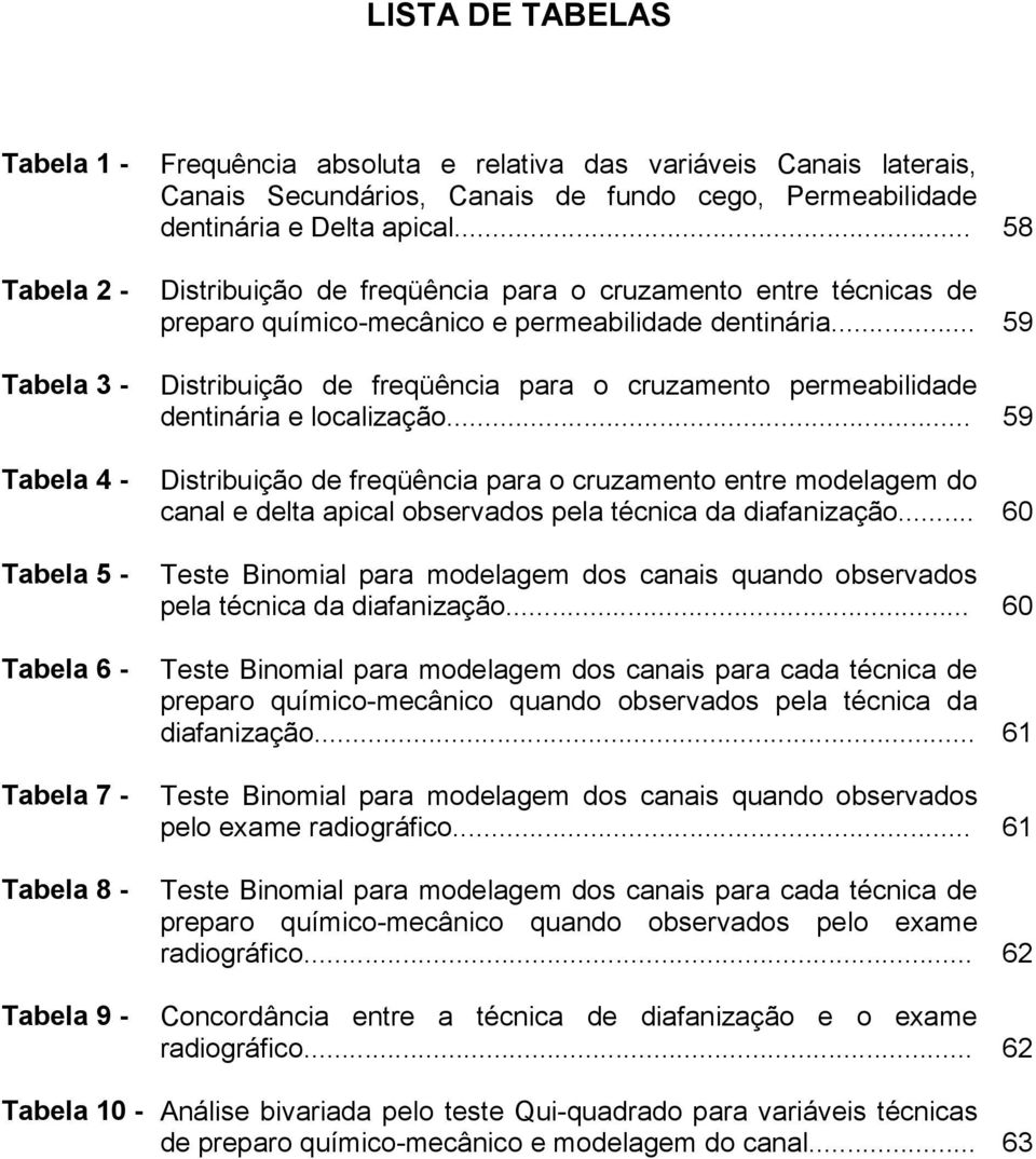 .. Distribuição de freqüência para o cruzamento permeabilidade dentinária e localização.