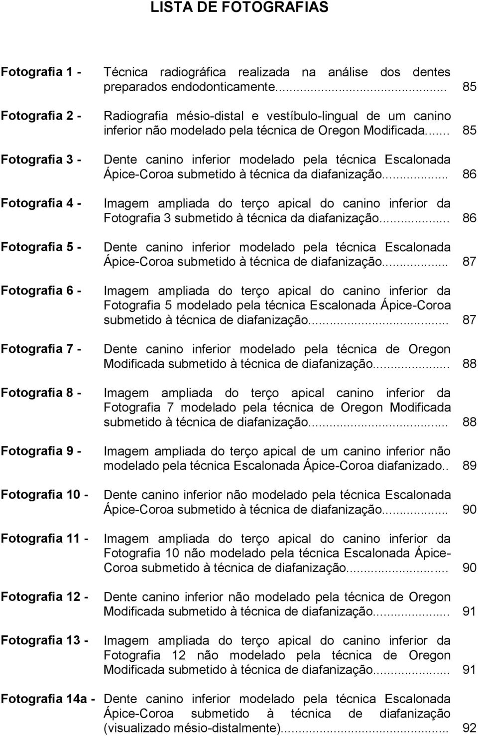 .. Radiografia mésio-distal e vestíbulo-lingual de um canino inferior não modelado pela técnica de Oregon Modificada.