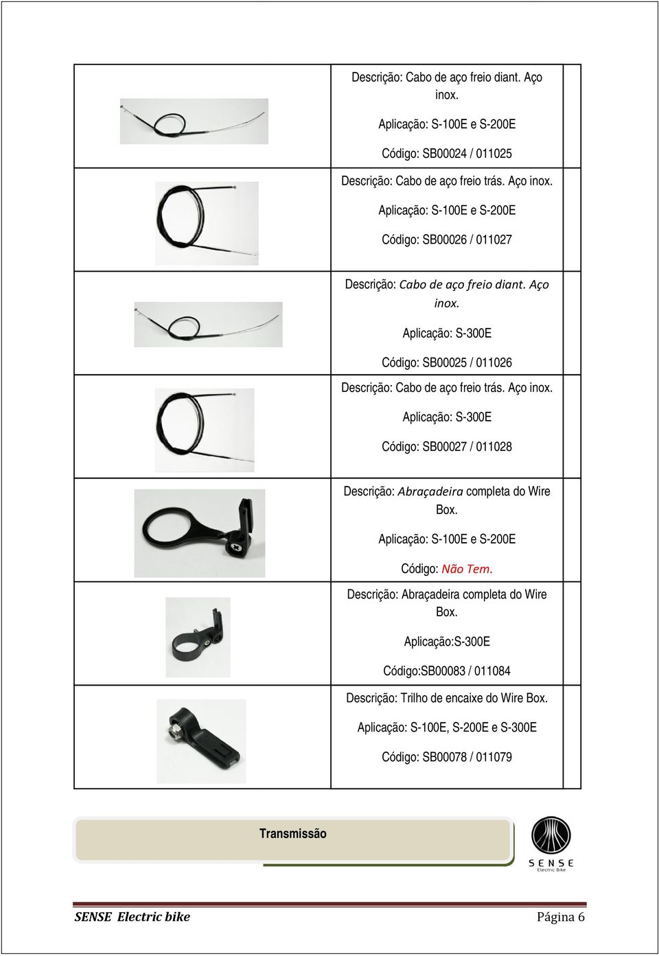 Código: SB00027 / 011028 Descrição: Abraçadeira completa do Wire Box.