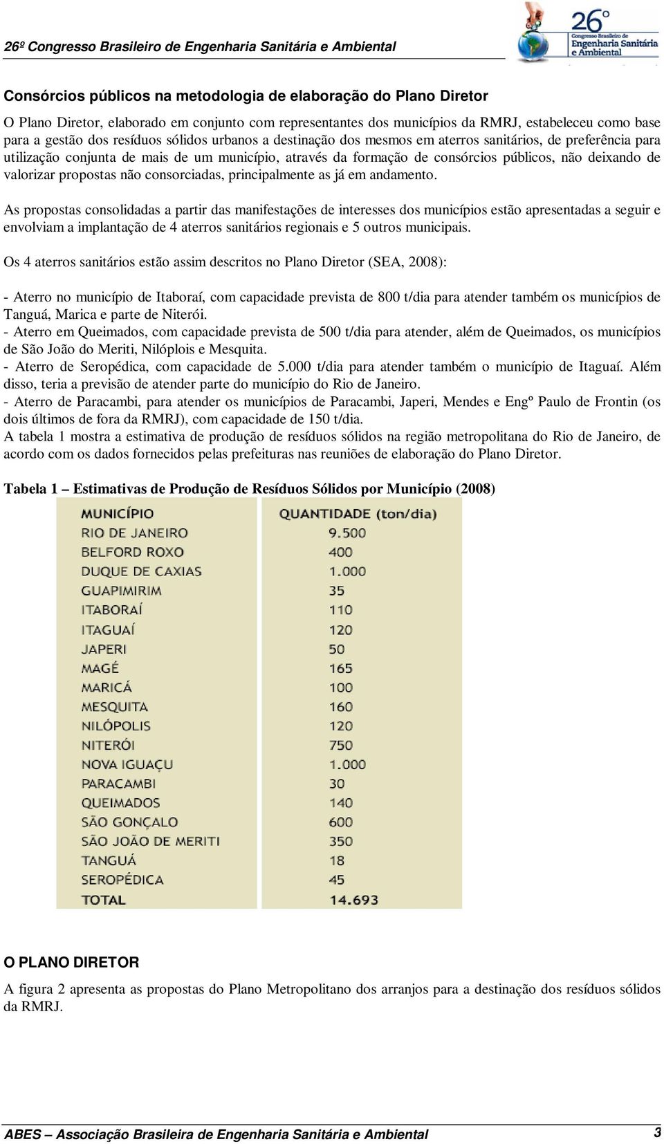 propostas não consorciadas, principalmente as já em andamento.