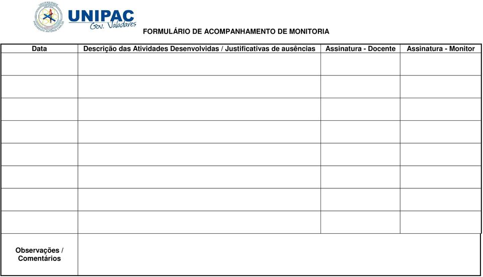 Justificativas de ausências Assinatura -