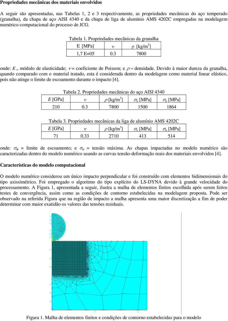 3 7800 onde: E = módlo de elasticidade; ν = coeficiente de Poisson; e ρ = densidade.