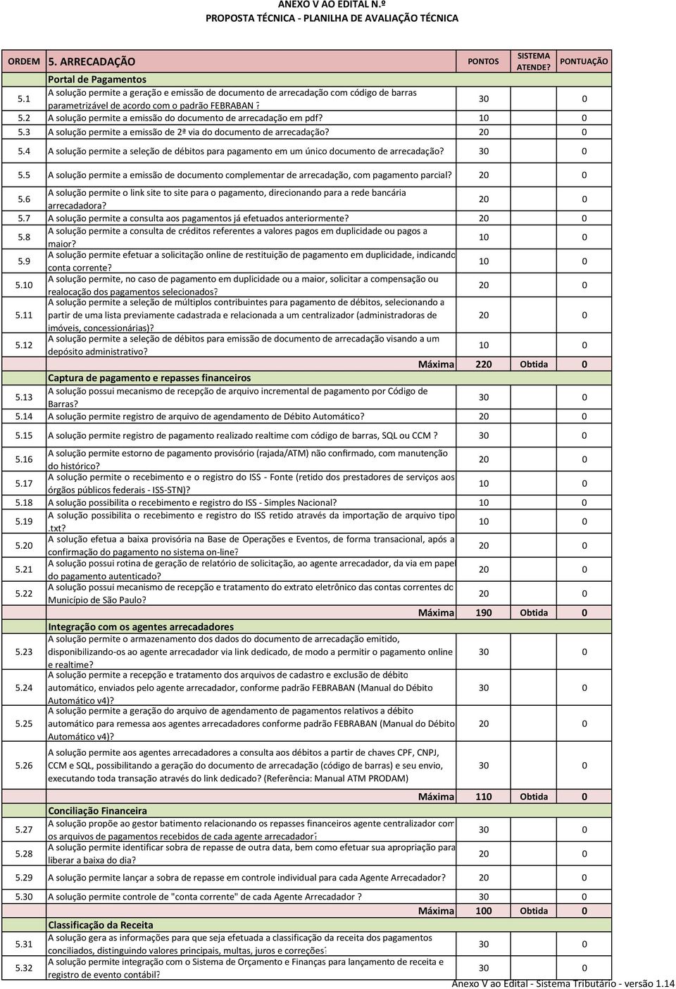 5.6 A solução permite o link site to site para o pagamento, direcionando para a rede bancária arrecadadora? 5.