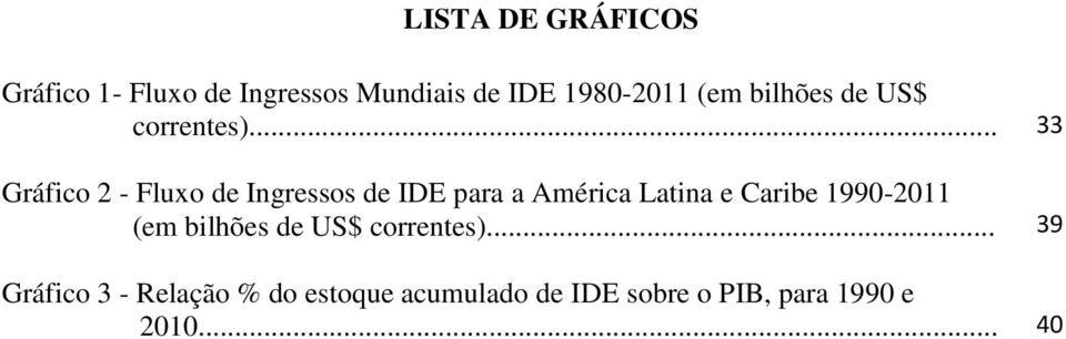 .. 33 Gráfico 2 - Fluxo de Ingressos de IDE para a América Latina e Caribe